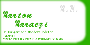 marton maraczi business card