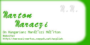 marton maraczi business card
